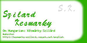 szilard kesmarky business card