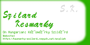 szilard kesmarky business card